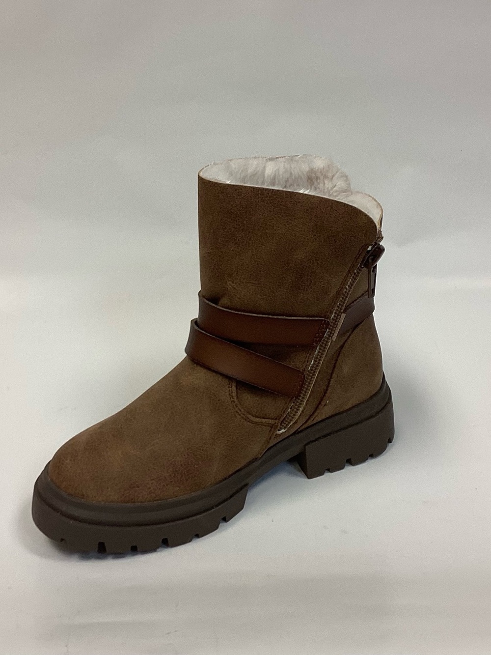 Blowfish Brown Suede Faux-Fur Ankle Boot